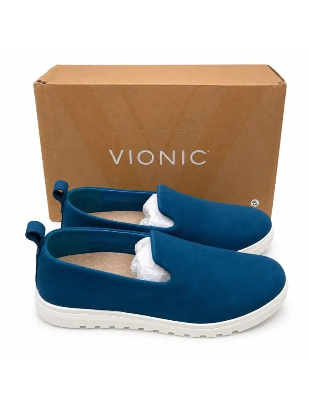 Vionic Uptown Willa Supportive Celestial Teal Nubuck Slip On Sneakers Womens 7